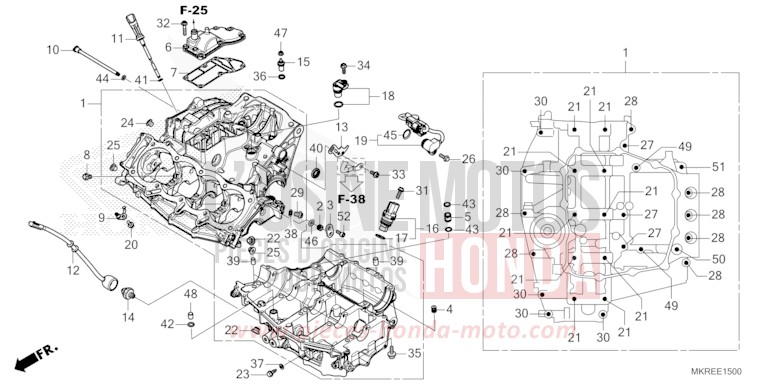CARTER MOTEUR de CBR1000RR SP SP1 SP2 MAT PEARL MORION BLACK (NHC33) 2024